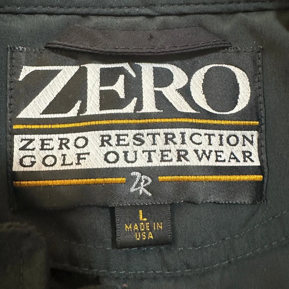 VTG Zero Restriction Vest Mens L‎ Green 1/4 Snap Windbreaker Golf MADE IN USA